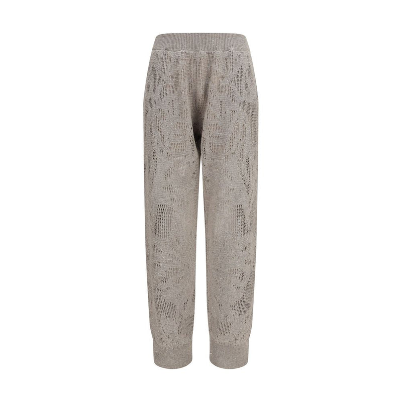 Beige Linen Casual Pants