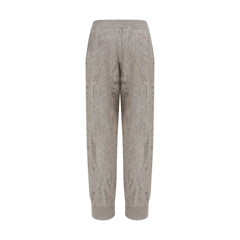 Beige Linen Casual Pants