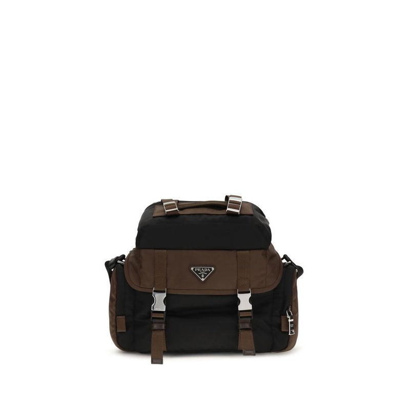 Brown Recycled Polyamide Shoulder Bag