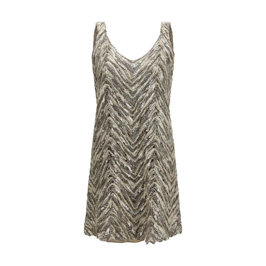 Beige Paper Cocktail Dress
