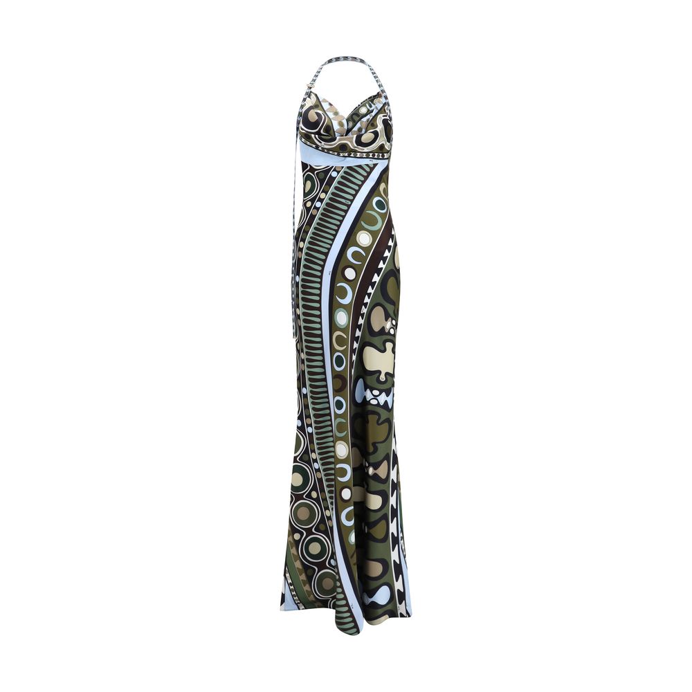 Multicolor Silk Long Dress