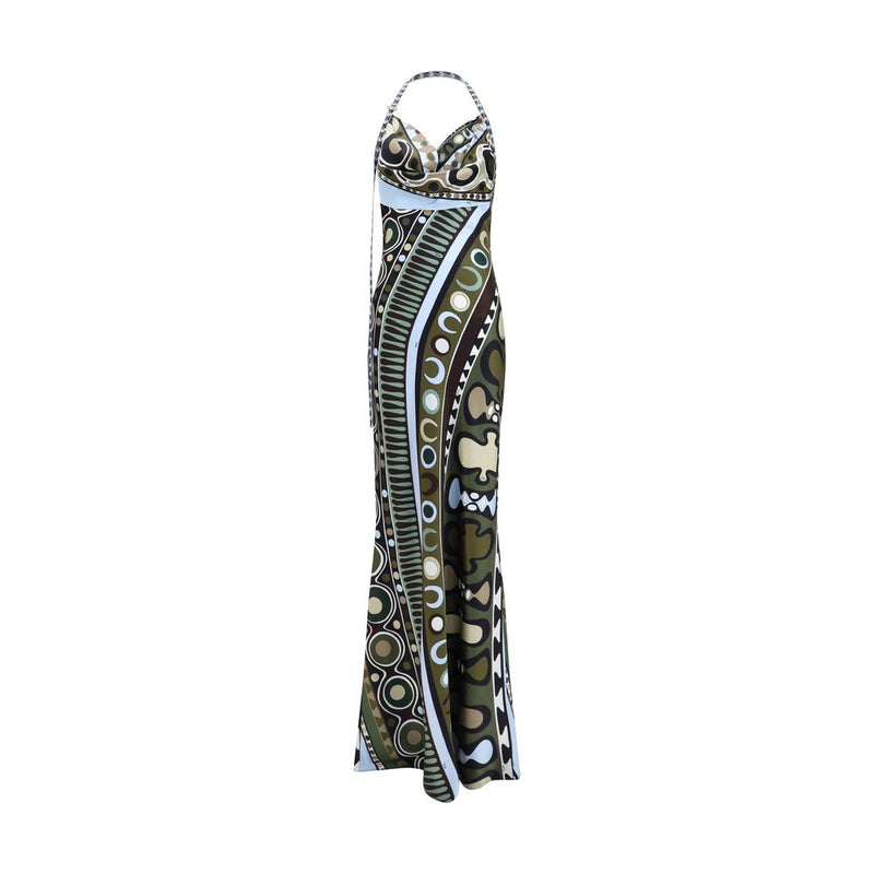 Multicolor Silk Long Dress