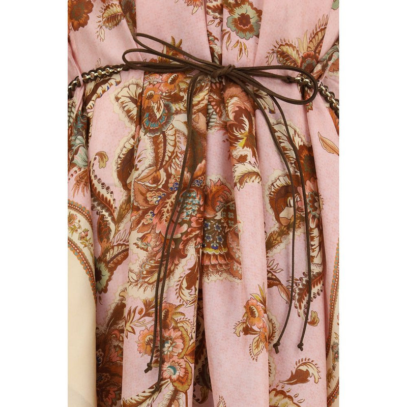 Multicolor Silk Casual Dress