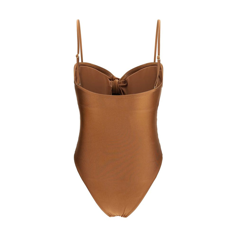 Beige Polyamide One-Piece Swimsuit