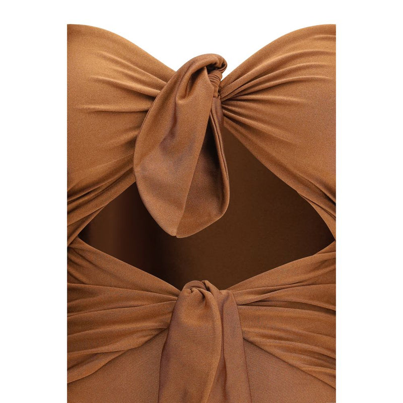 Beige Polyamide One-Piece Swimsuit