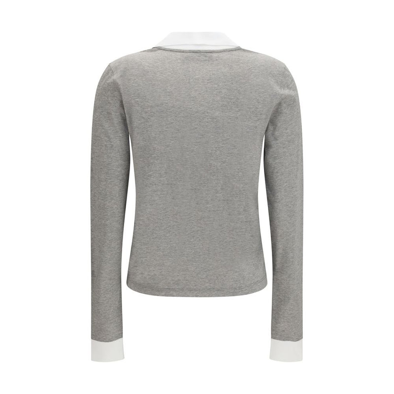 Gray Cotton Long Sleeve T-Shirt