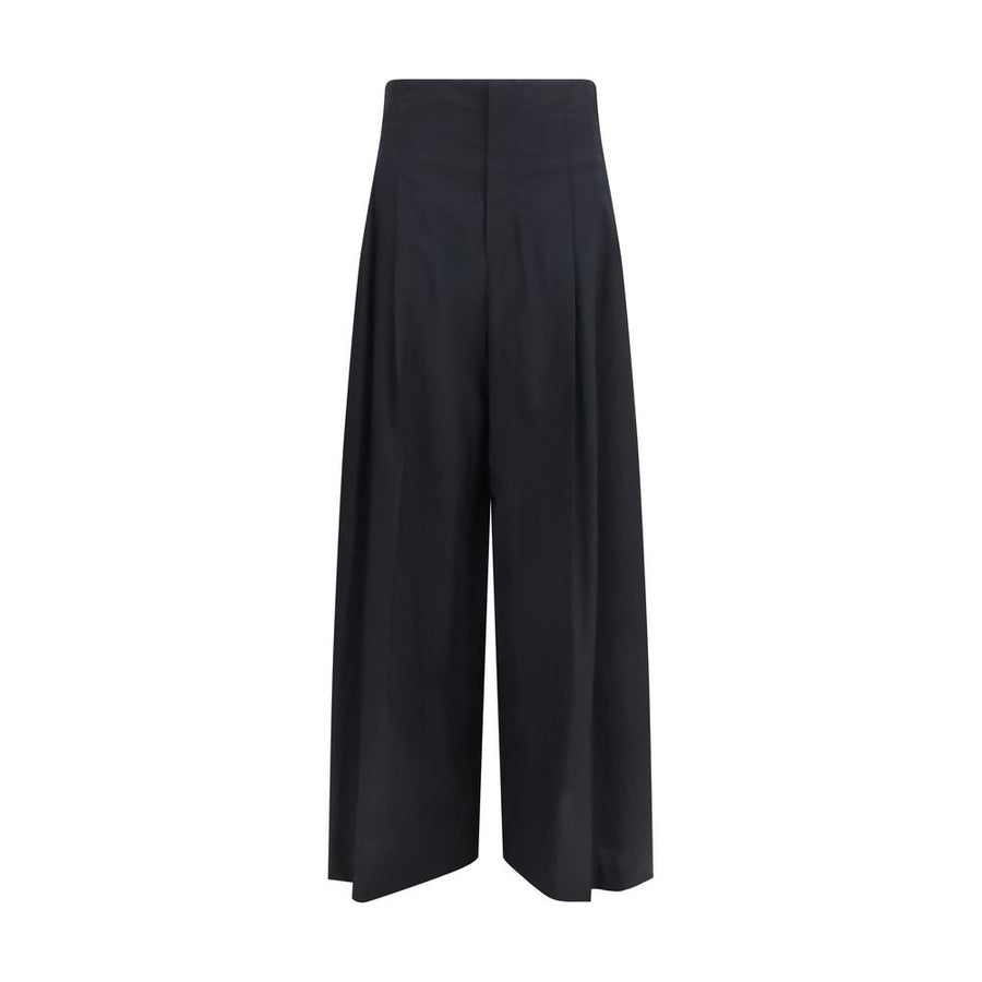Black Cotton Casual Pants