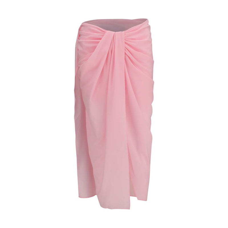 Multicolor Polyester Midi Skirt