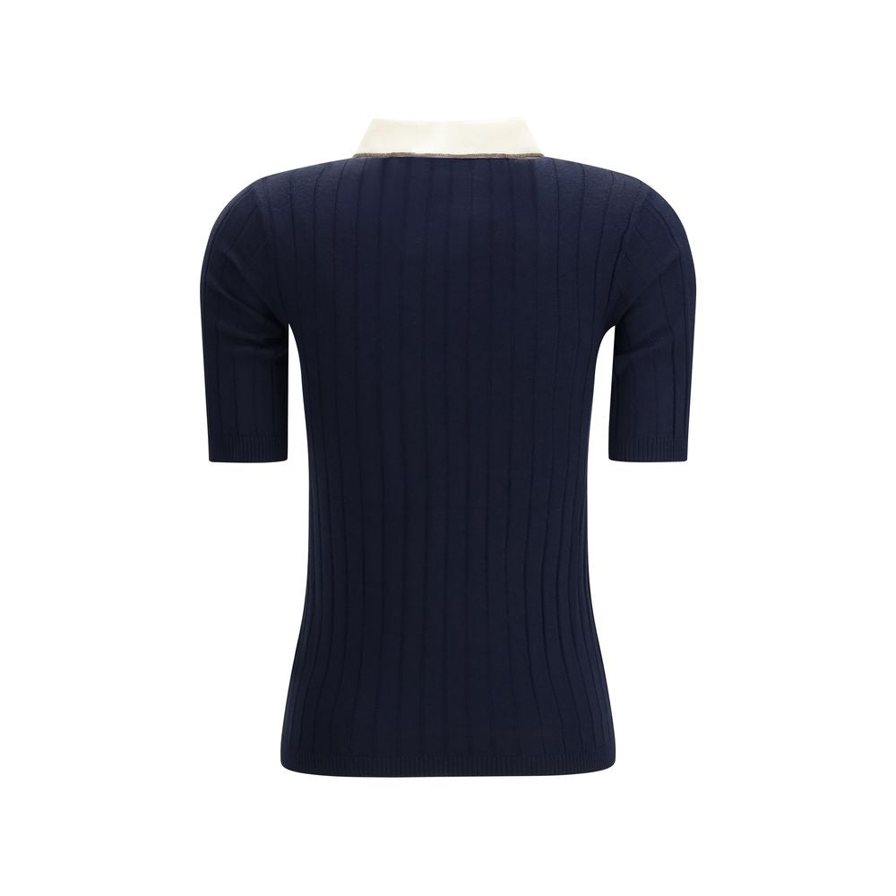 Blue Wool Oves Aries Polo Shirt