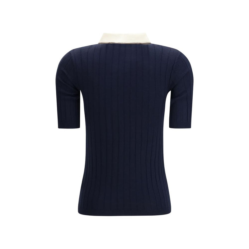 Blue Wool Oves Aries Polo Shirt