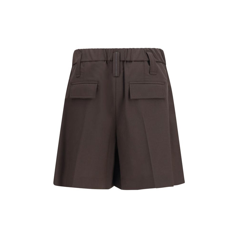 Brown Wool Oves Aries Bermuda Shorts