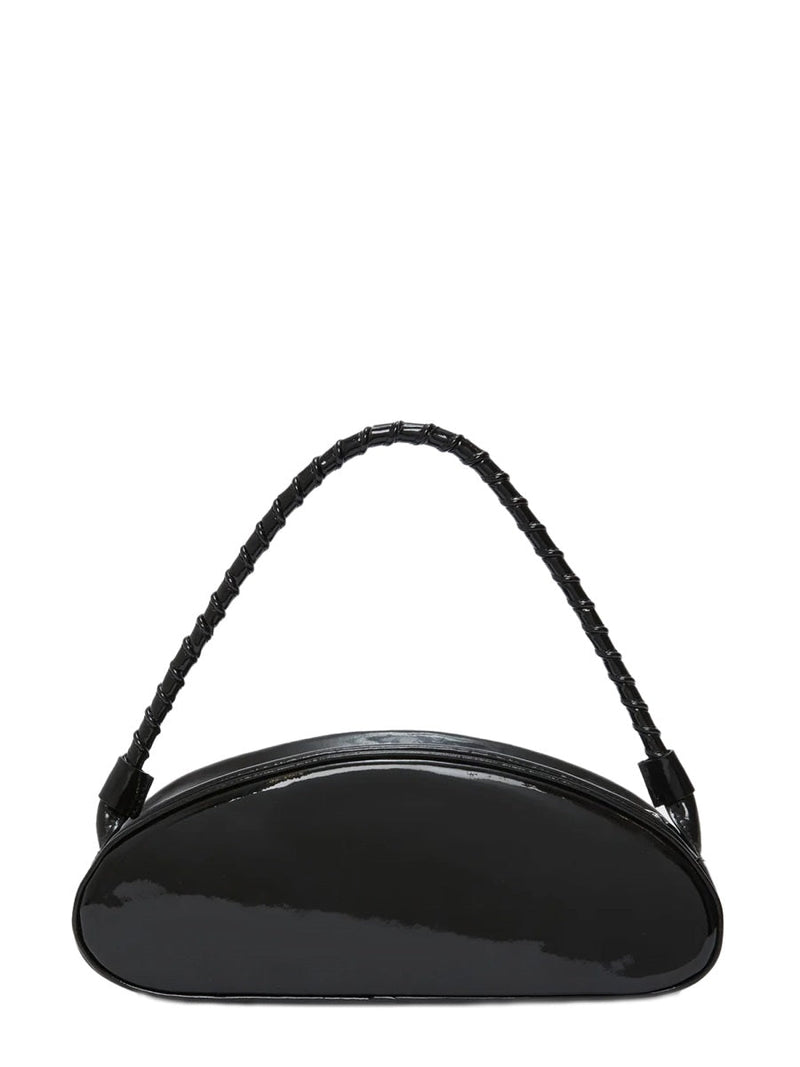 Msgm Calf Leather Shoulder Bag — Black Outside