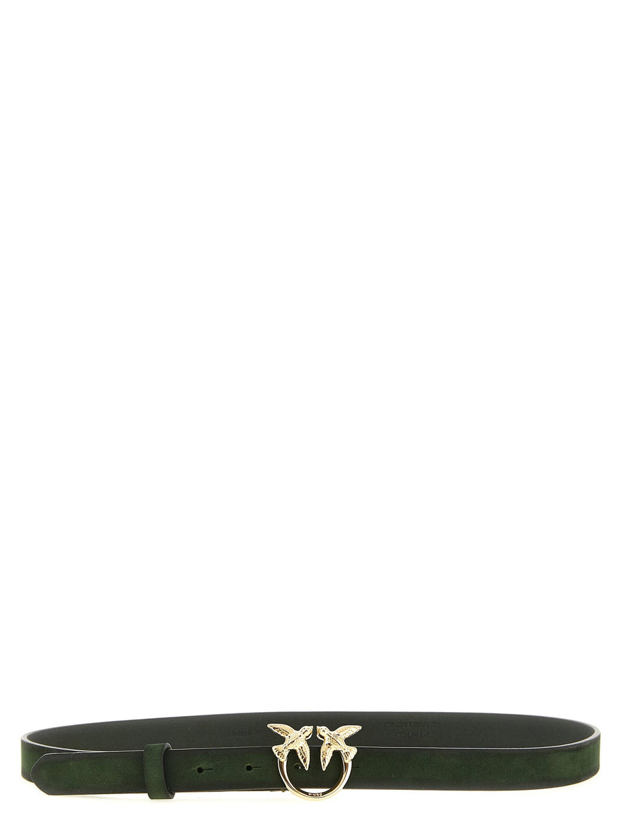 Pinko Love Berry Belt — Green Suede