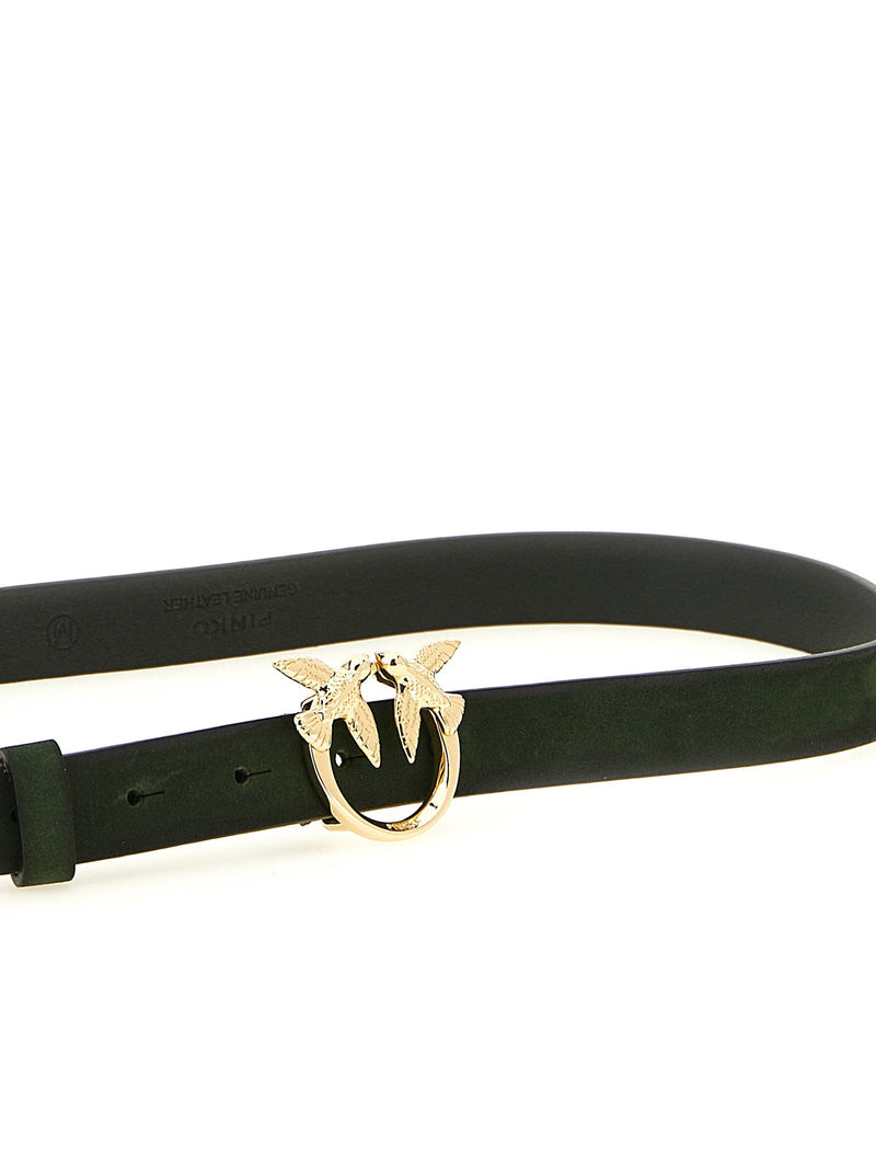 Pinko Love Berry Belt — Green Suede