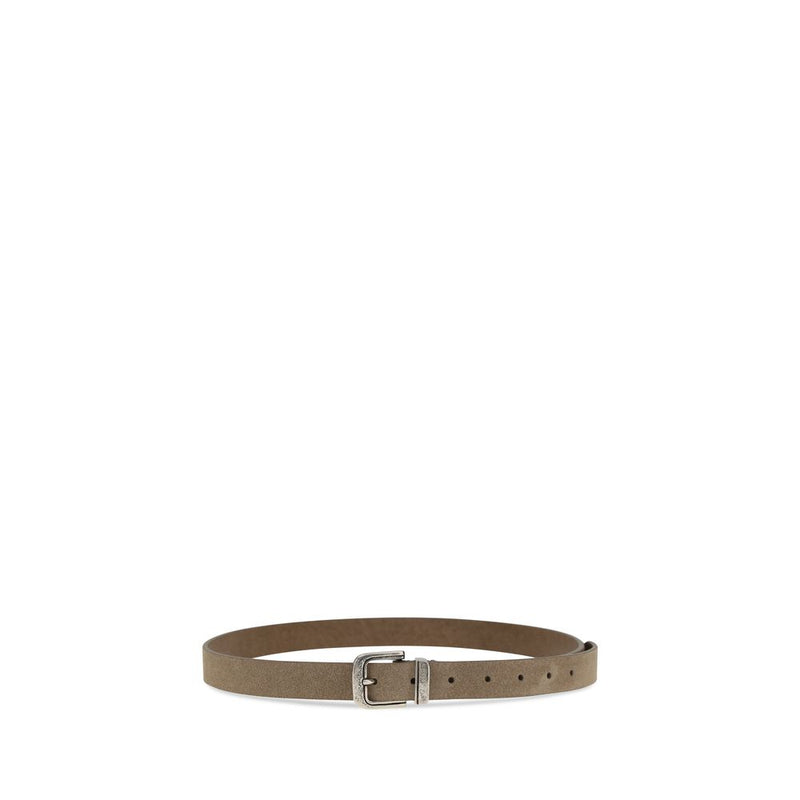 Beige Calf Leather Bos Taurus Thin Belt