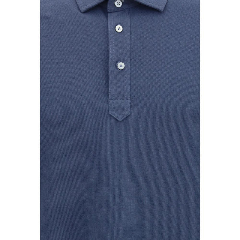 Blue Cotton Polo Shirt
