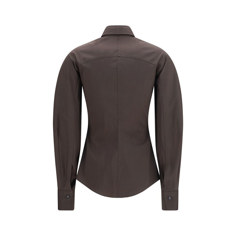 Brown Cotton Dress Shirt