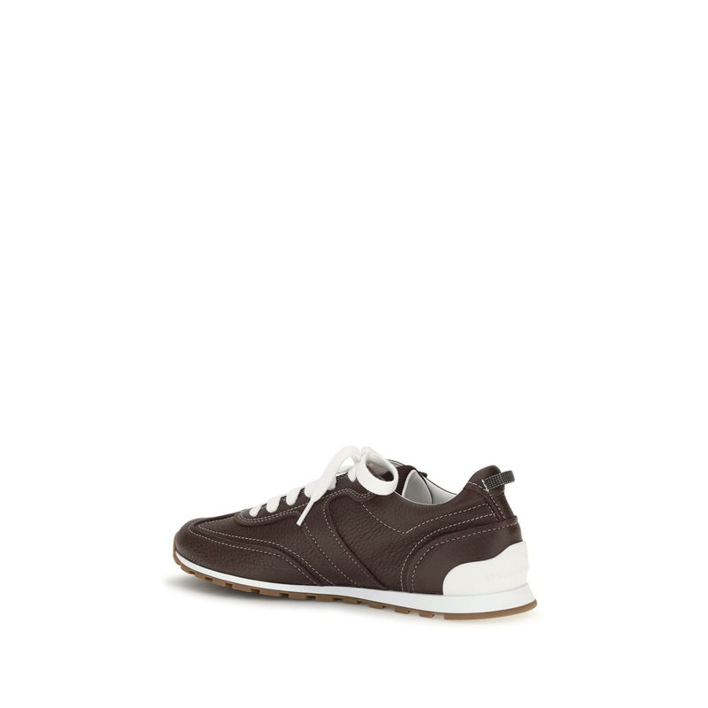 Brown Calf Leather Bos Taurus Athletic Sneakers