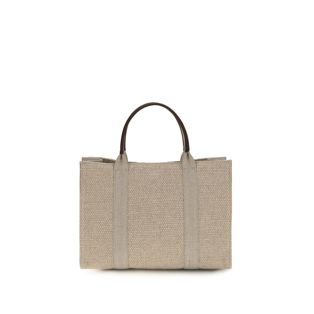 Beige Fabric Handbag