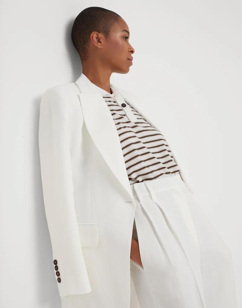 White Viscose Blazer