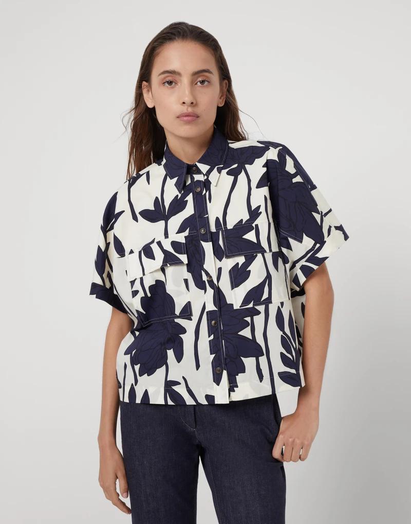 Bicolor Cotton Pattern Shirt