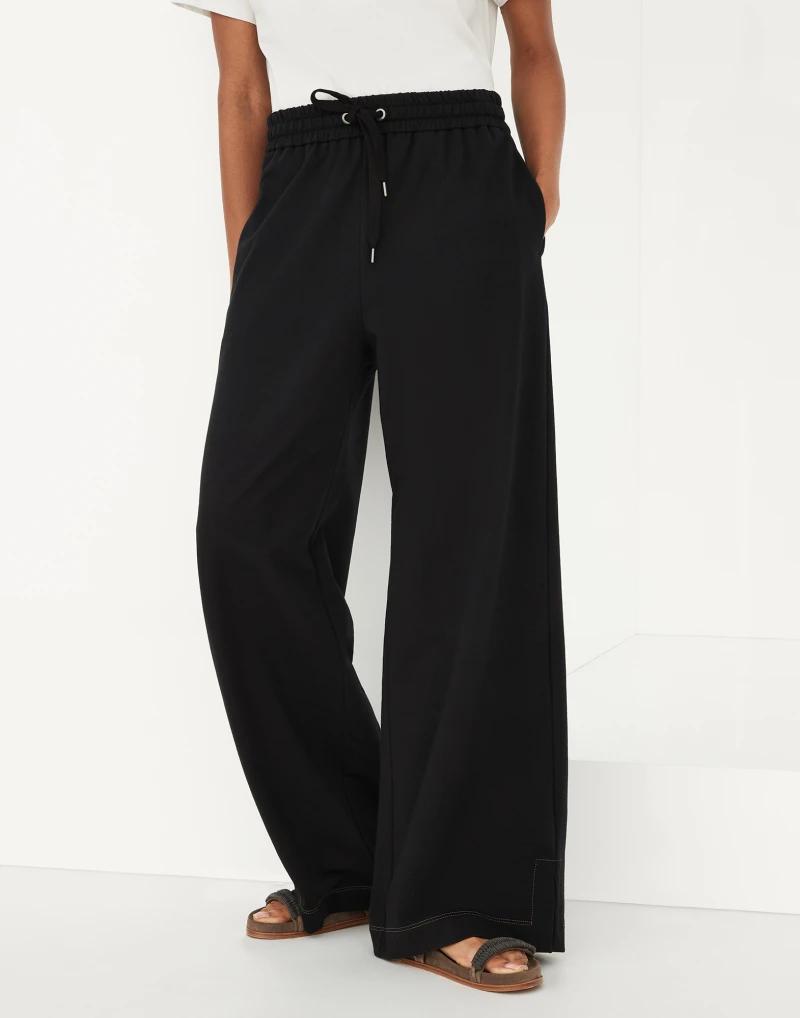 Black Cotton Casual Pants