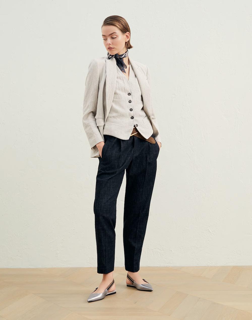 Black Cotton Casual Pants