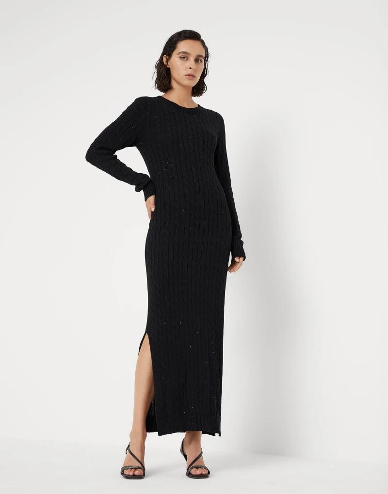 Black Cotton Casual Dress