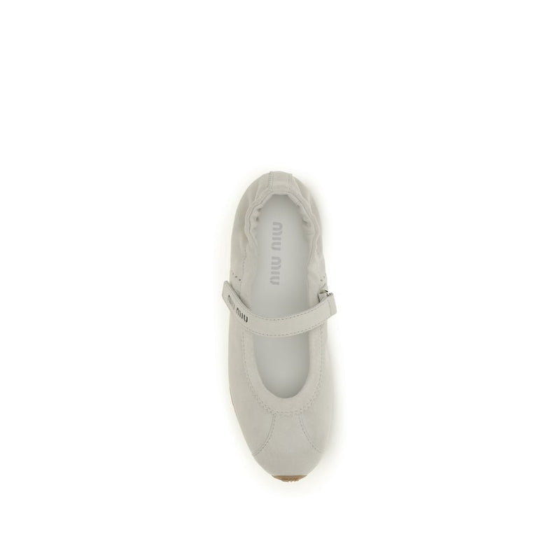 White Calf Leather Bos Taurus Ballet Flats