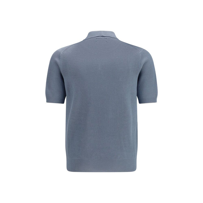 Blue Cotton Polo Shirt