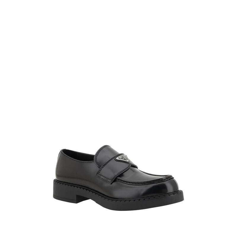 Black Calf Leather Bos Taurus Platform Loafers