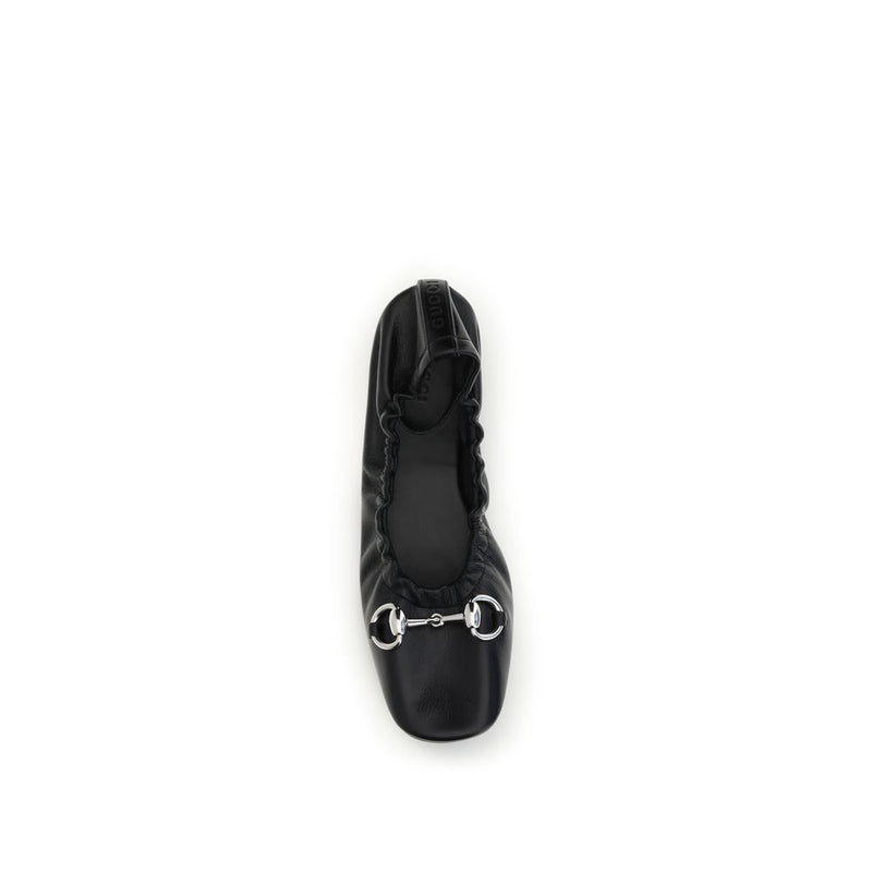 Black Calf Leather Bos Taurus Ballet Flats