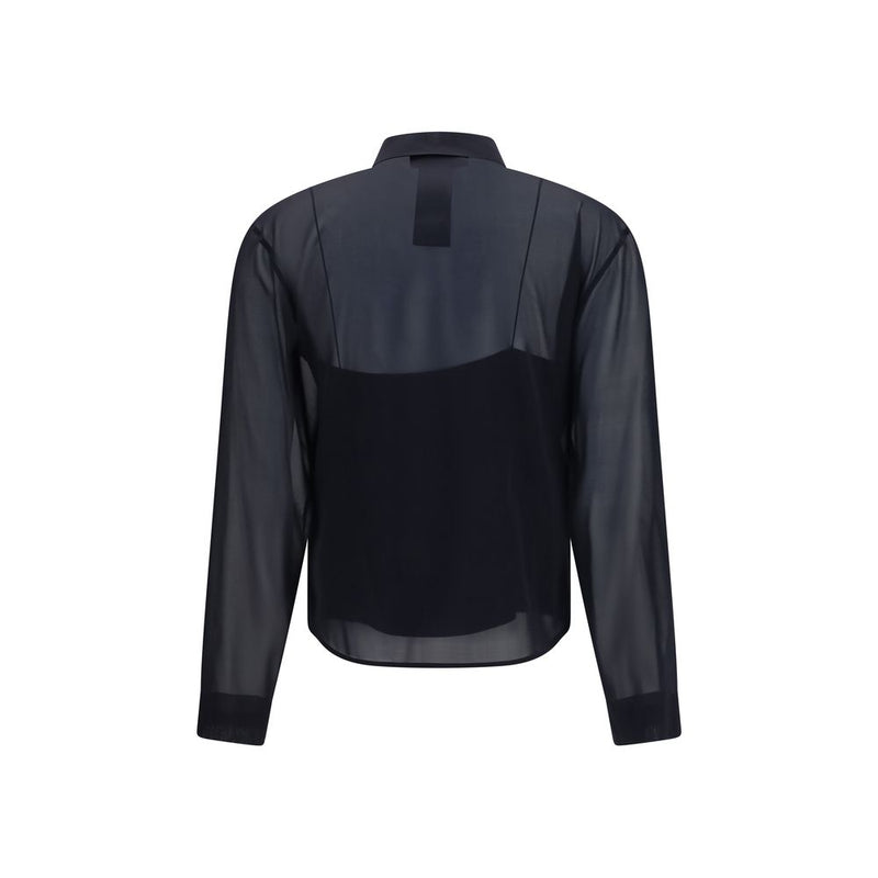 Black Silk Pattern Shirt