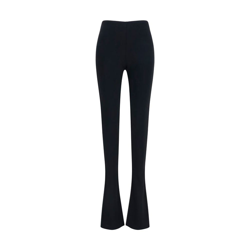 Black Viscose Flared Pants