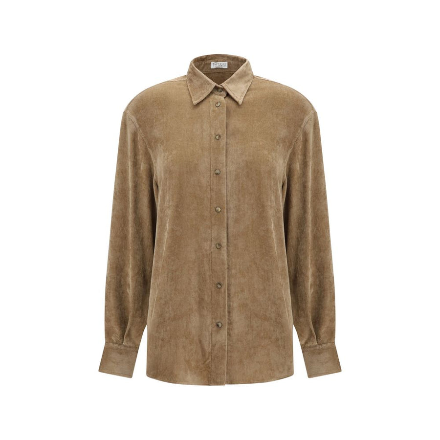 Beige Viscose Dress Shirt