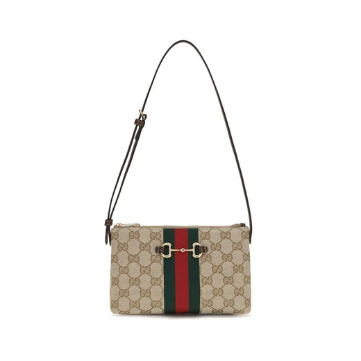 Beige Polyester Shoulder Bag