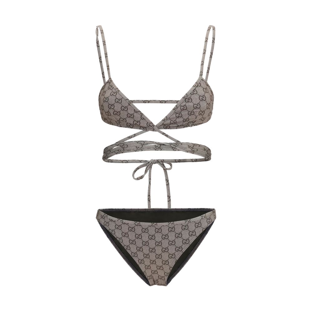Beige Polyester Bikini