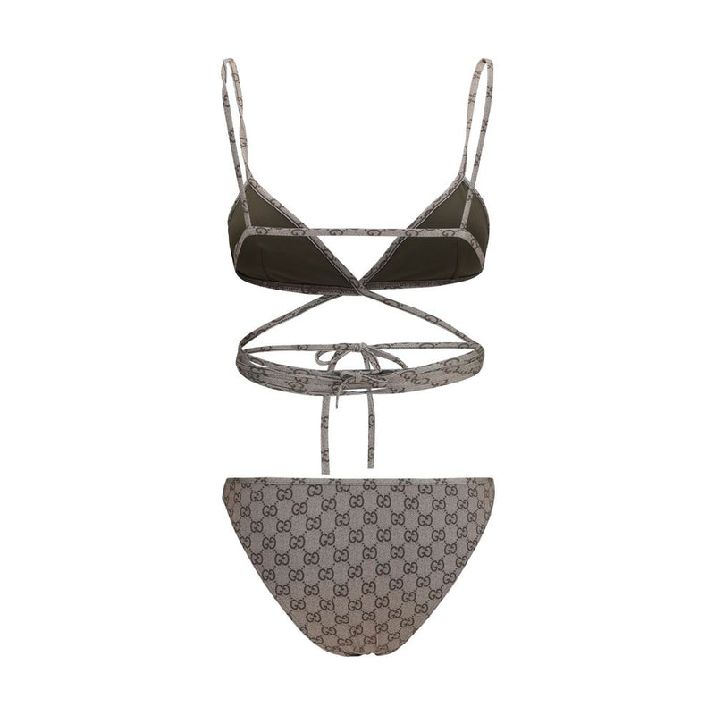 Beige Polyester Bikini