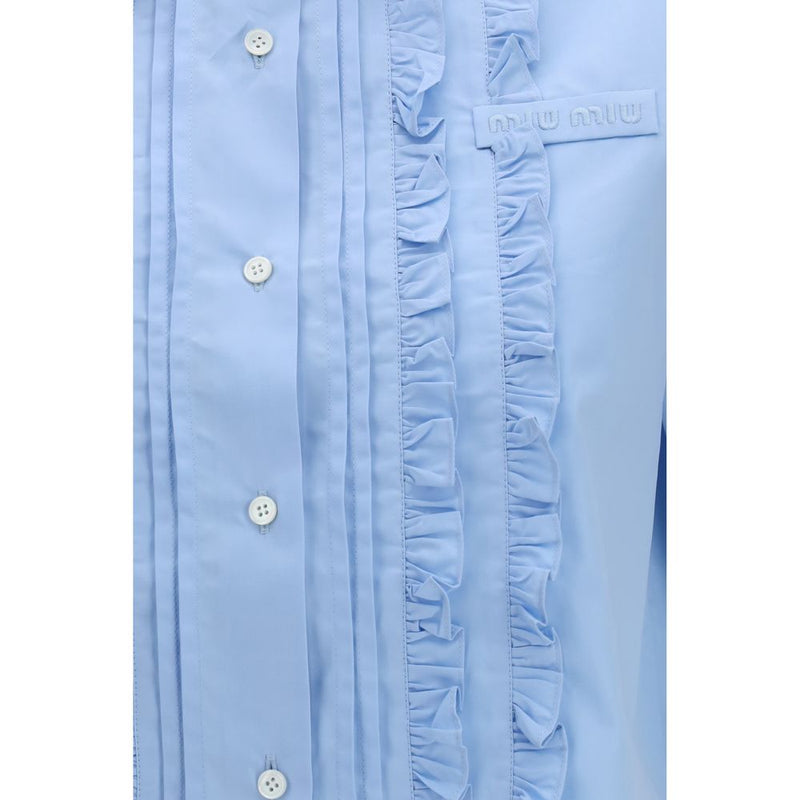 Blue Cotton Shortsleeve Shirt