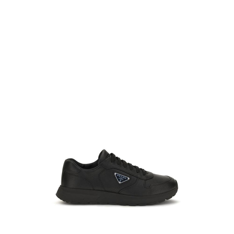 Black Polyester Athletic Sneakers