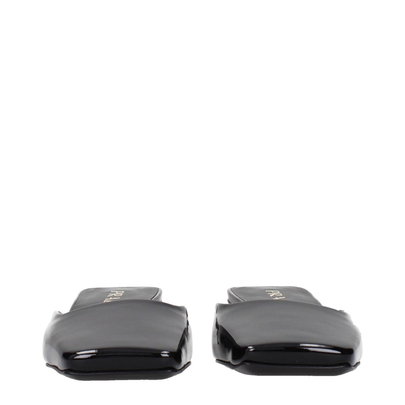 Black Leather Flat Sandals