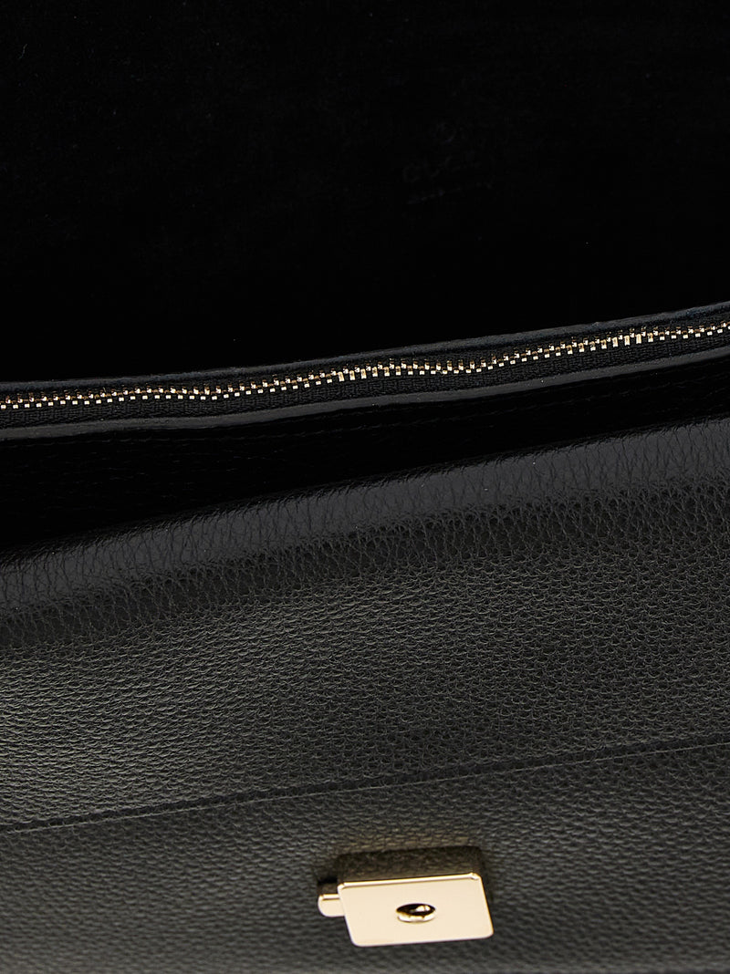 Black Calfskin Shoulder Bag