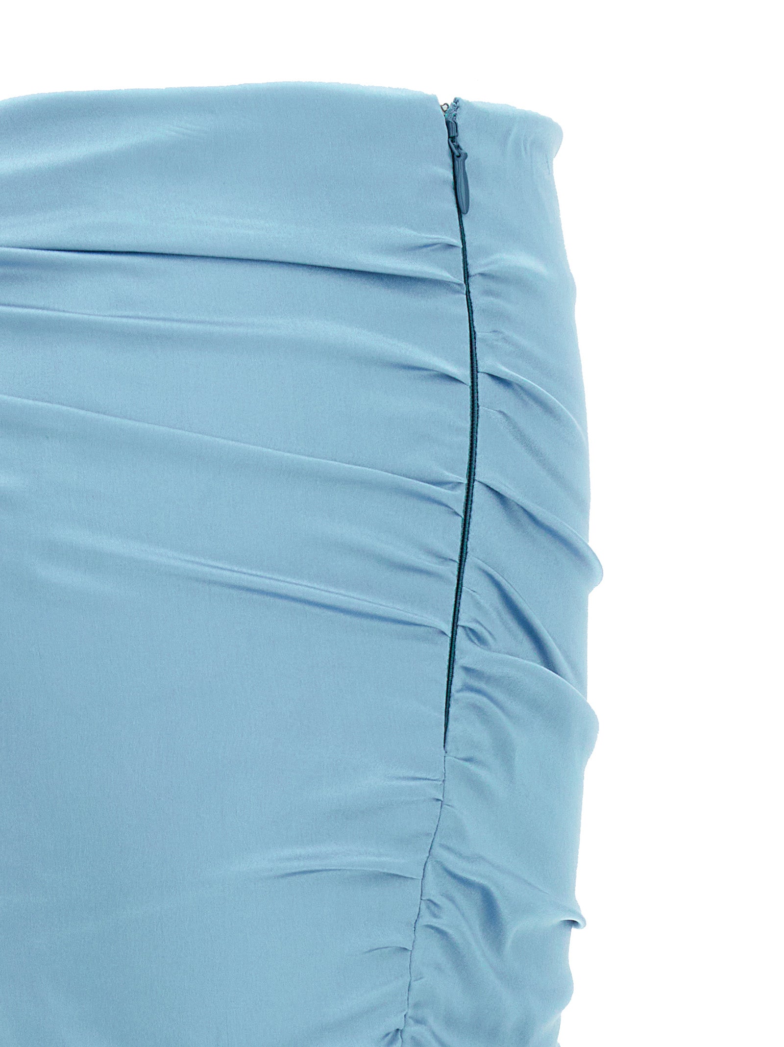 Blue Silk Long Skirt