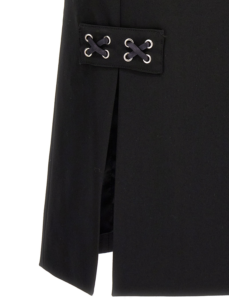 Black Wool Midi Skirt