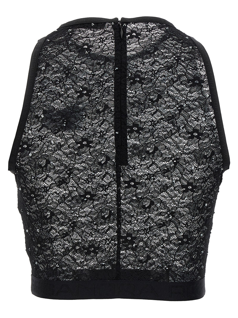 Black Polyamide Sleeveles T-Shirt