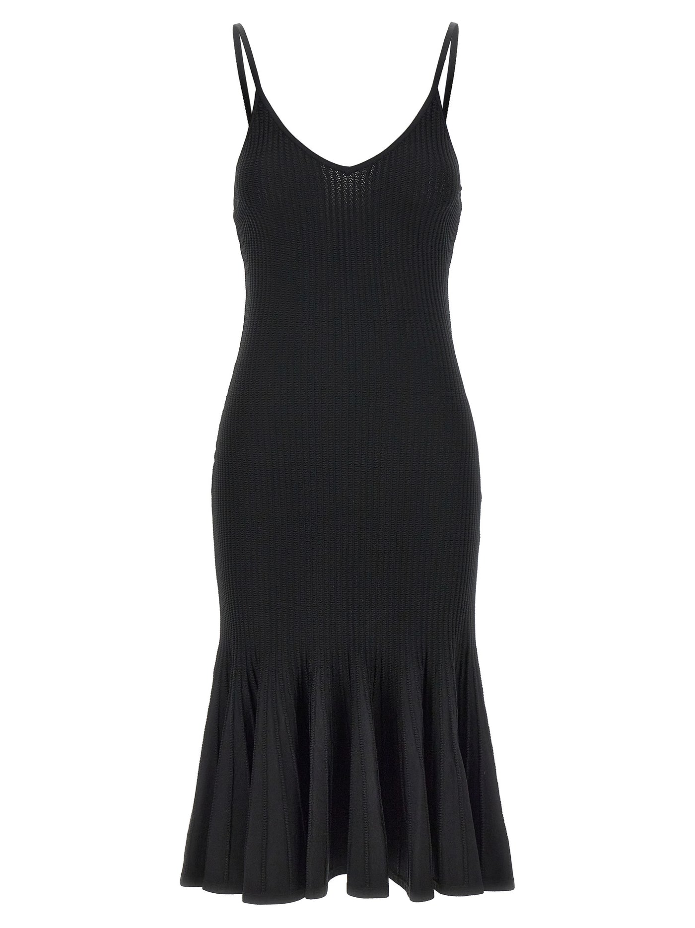 Black Viscose Midi Dress