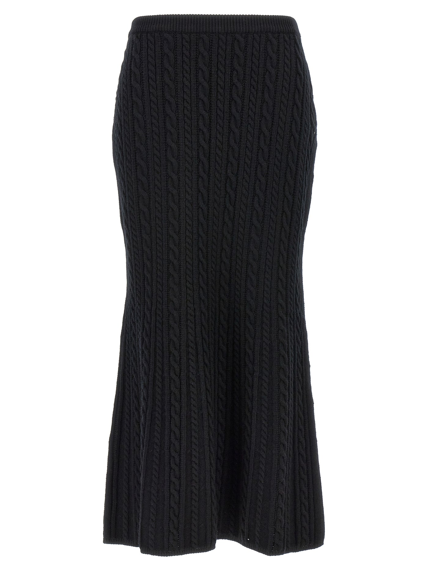 Black Wool Mini Skirt