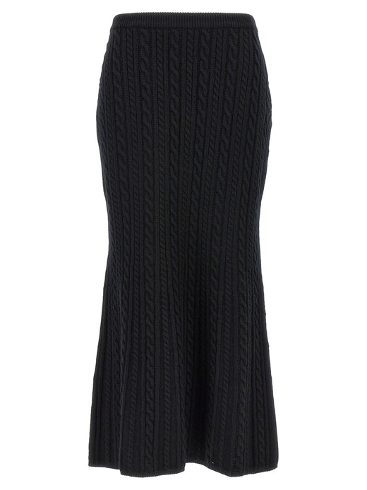 Black Wool Mini Skirt