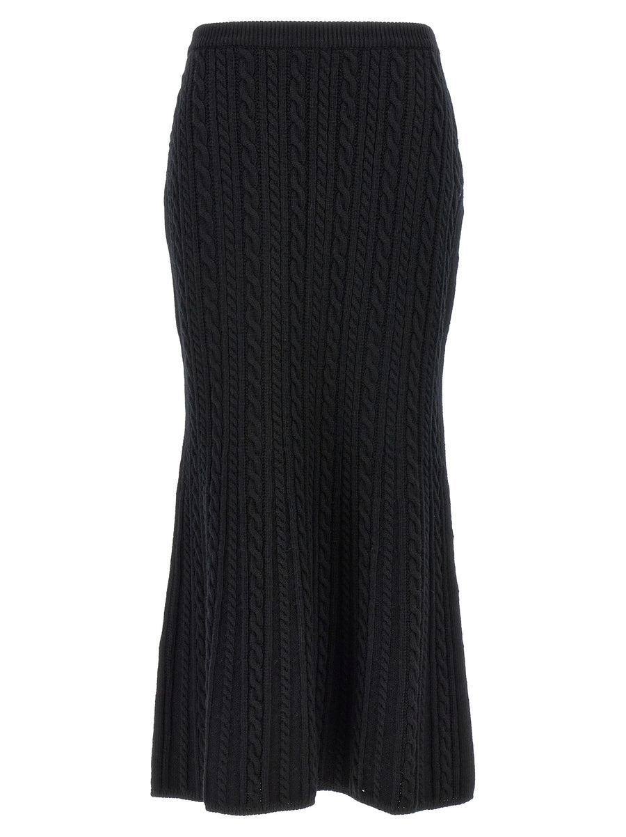 Black Wool Mini Skirt
