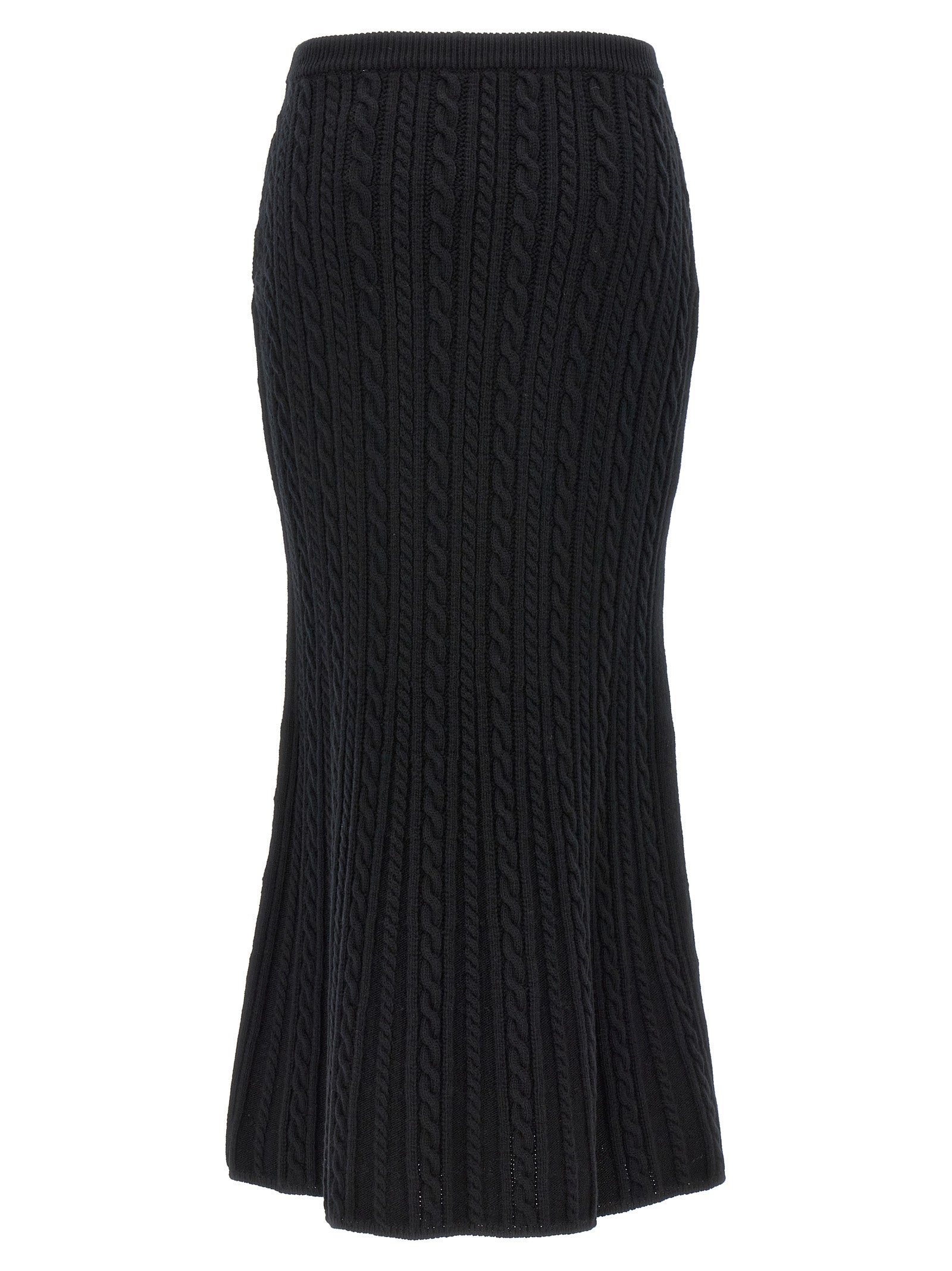 Black Wool Mini Skirt